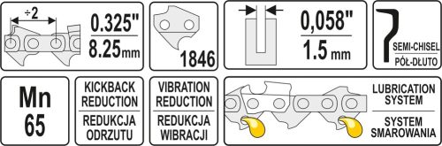 YATO LÁNCFŰRÉSZ LÁNC TEKERCS 1846 SZEM 1,5MM