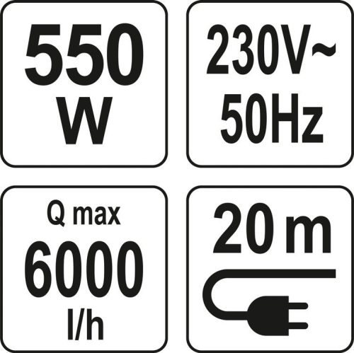 YATO CSŐKÚTSZIVATTYÚ 550W 6000L/óra