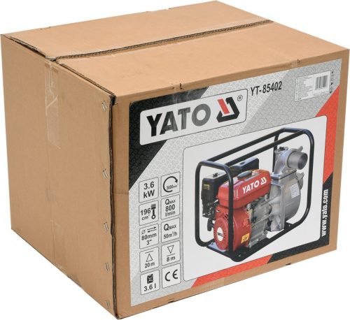 YATO BENZINES VÍZSZIVATTYÚ 4,8LE 196CM3 3'