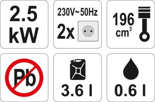 YATO ÁRAMFEJLESZTŐ 2500W 196cm3
